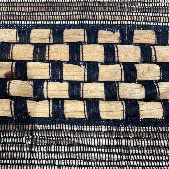 Set of 4 raffia woven placements in black and brown. Gently used. - Picture 2 of 3